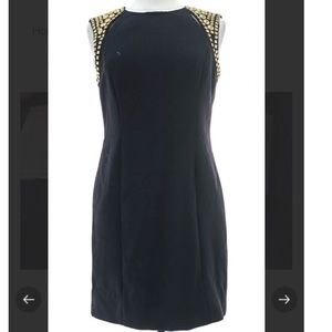 Michael Kors Navy Gold Sleeveless Dress, Size 8